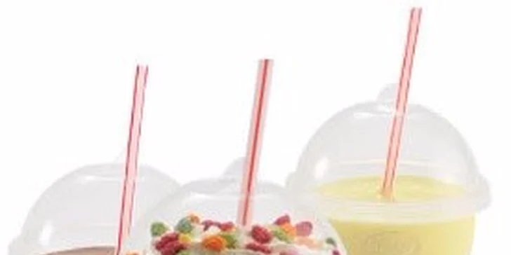 2x velký milkshake Shmoo s příchutí a posypem dle vašeho výběru