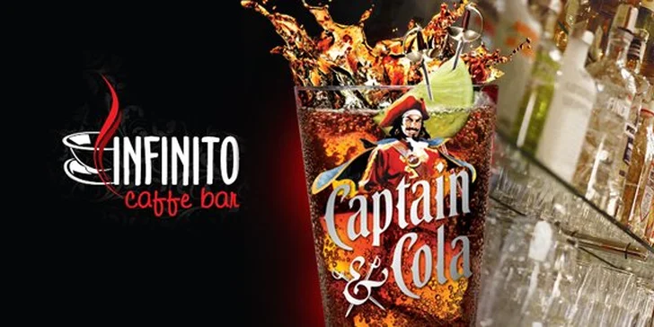 65 Kč za DVA míchané nápoje Kapitán s colou v Kroměříži. Pozvěte kamarády na parádní večírek do Infinito Caffe baru se slevou 50 %.