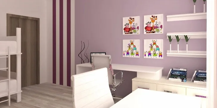 3D návrh dětského pokoje od profesionálního designéra