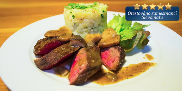 Famózní steakové masíčko pro dva v restauraci Pastička