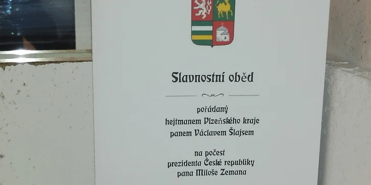 Hodujte jako prezident Miloš Zeman: 4chodové české menu s vínem a aperitivem