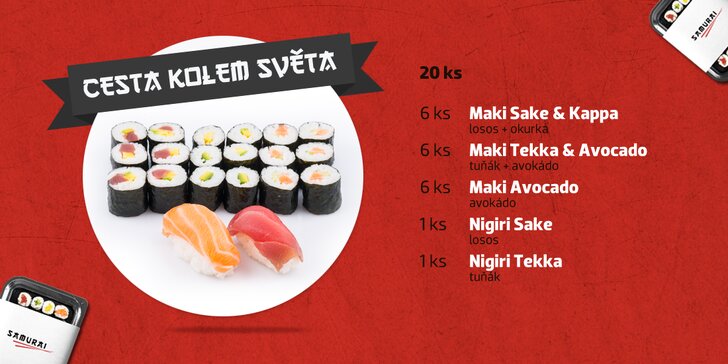 Vybroušené sushi sety s rozvozem po severní Moravě
