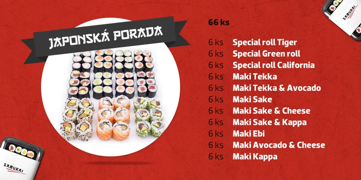 Vybroušené sushi sety s rozvozem po severní Moravě