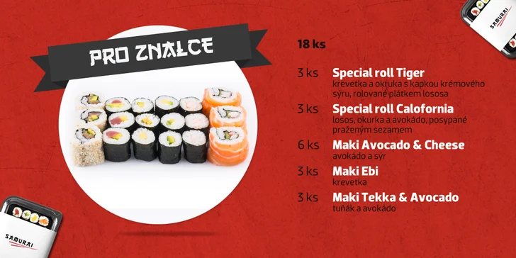Vybroušené sushi sety s rozvozem po severní Moravě