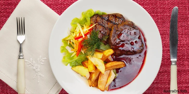 4chodové menu s ovárkem, panenkou i lívanci a případně wellness pro dva