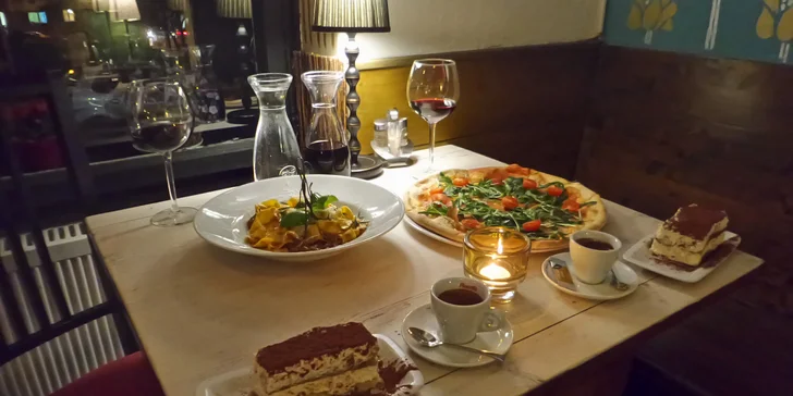 Romantická večeře pro pár v restauraci Dobrá karma
