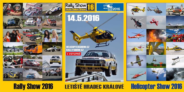 VIP vstupenka na adrenalinovou zábavu - Rally Show a Helicopter Show