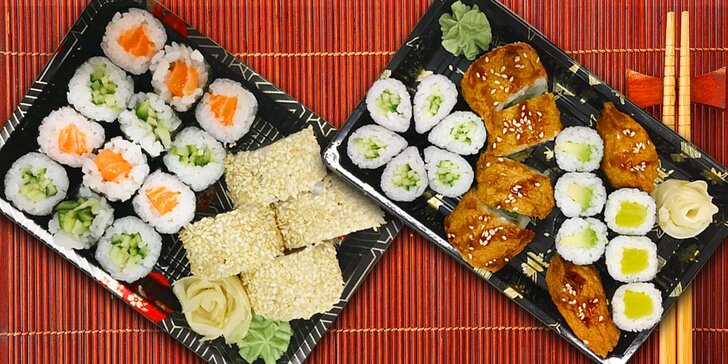 Vegetariánské nebo jarní sushi menu k odnesení s sebou
