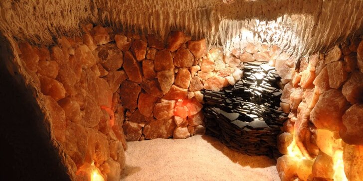 Zdravý relax v solné jeskyni s masáží zad a šíje