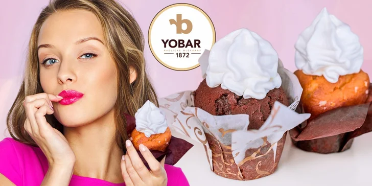Potěšení z Yobaru: 2 muffiny s bílým frozen yogurtem