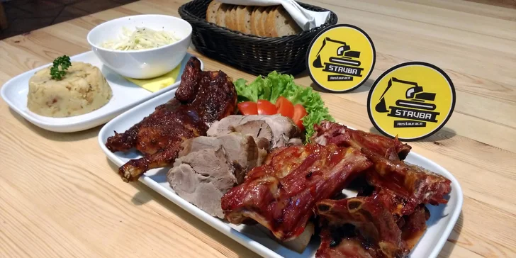 Pořádná nálož masa až pro 4 osoby v restauraci Stavba