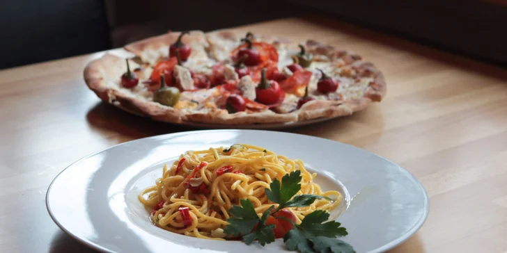 Těstoviny nebo pizza pro dva v restauraci O Sole Mio