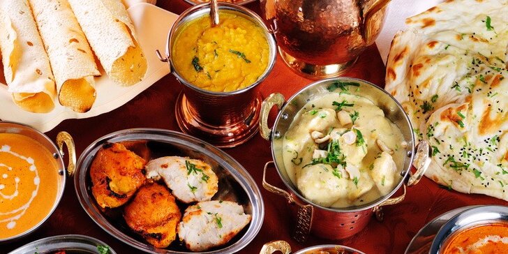Voucher na jakékoli jídlo z indické restaurace v hodnotě 700 Kč: maso, zelenina i sýry