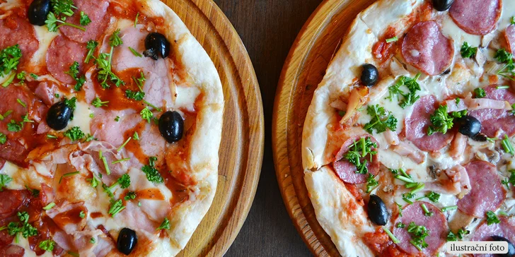 2 originální pizzy podle výběru v oblíbené italské ristorante Galera