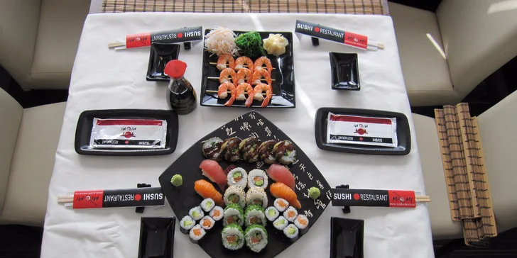 Vydatná sushi hostina pro milovníky asijské kuchyně