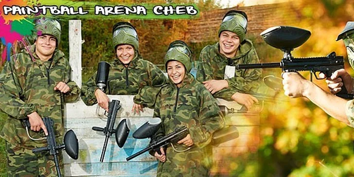 Paintballová akce v Paintball Aréně Cheb - časově neomezená hra včetně vybavení a rozhodčího
