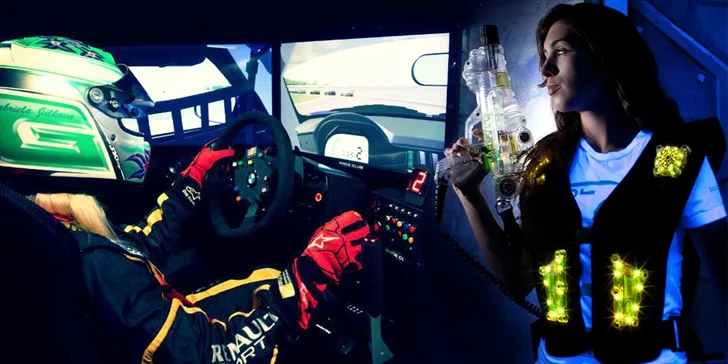 Až dvě hodiny zábavy pro partu přátel: Laser game, bowling a race simulátory