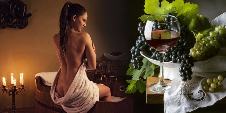 Relaxační vinný rituál pro dva: Vířivá koupel, masáž i pohoštění