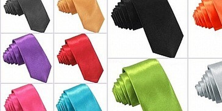 Moderní úzká kravata vč. poštovného – na výběr 20 barev