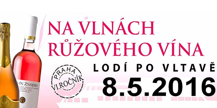 Mimořádná plavba Na vlnách růžového vína pro 1 osobu na Vltavě
