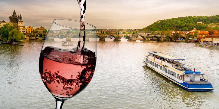 Mimořádná plavba Na vlnách růžového vína pro 1 osobu na Vltavě