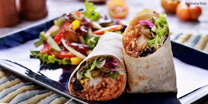 Mexické burrito s masem nebo vegetariánská verze