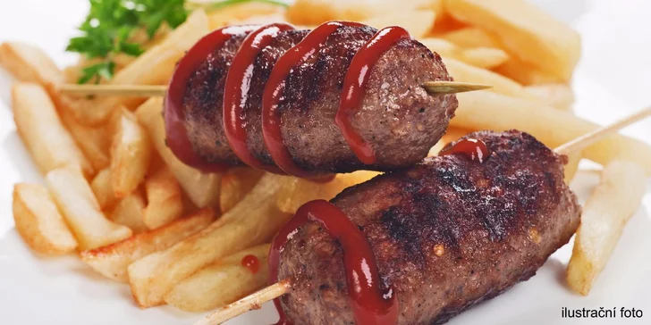 Polévka na zahřátí a kebab včetně přílohy pro 2 osoby
