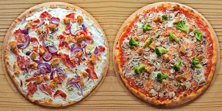 Hodování po italsku: 2 nebo 3 hojně zdobené pizzy