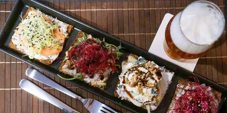 Degustace šesti řemeslných piv a čtyři skandinavské sendviče Smørrebrød