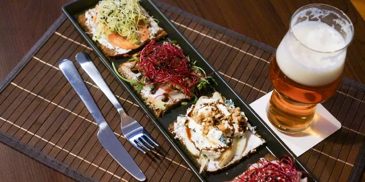 Degustace šesti řemeslných piv a čtyři skandinavské sendviče Smørrebrød