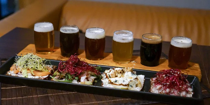Degustace šesti řemeslných piv a čtyři skandinavské sendviče Smørrebrød