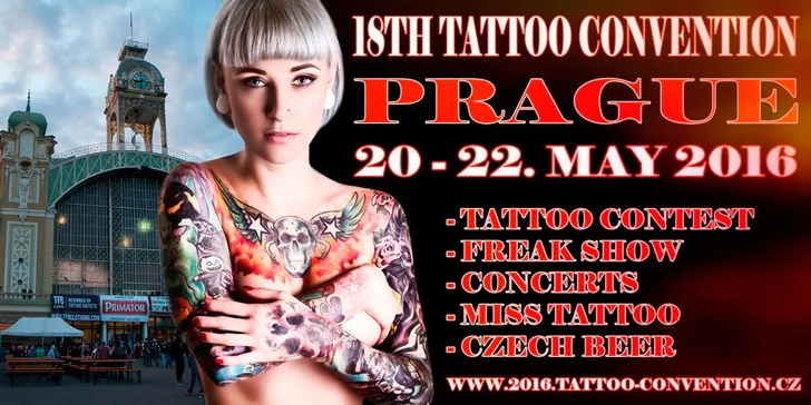 Vstupenky na mezinárodní festival tetování Tattoo Convention 2016