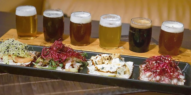 Degustace šesti řemeslných piv a čtyři skandinavské sendviče Smørrebrød