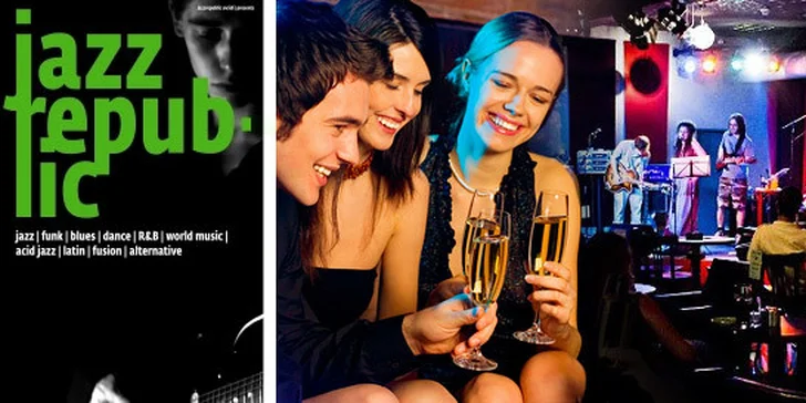 Nápoje v Jazz Republic v hodnotě 400 Kč a živý koncert zdarma! Skvělí muzikanti, pěkné prostředí a stylový zážitek v prestižním klubu.