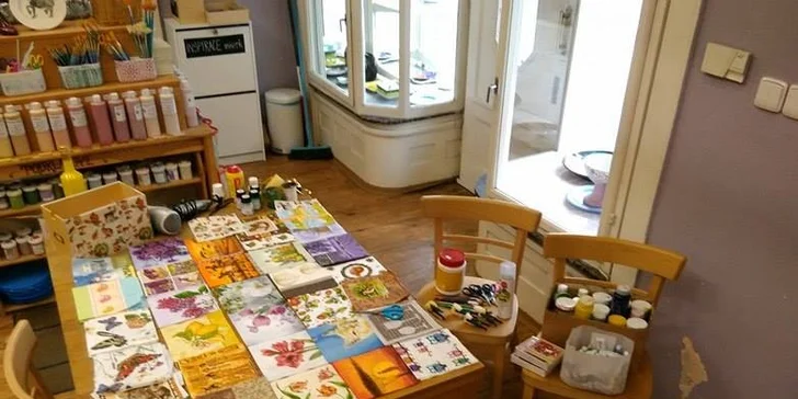Kurzy decoupage a keramiky s možností dětského hlídání a tvoření