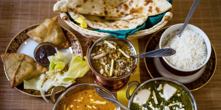 Exotické chutě na talíři: jakékoli indické dobroty v hodnotě 500 či 700 Kč