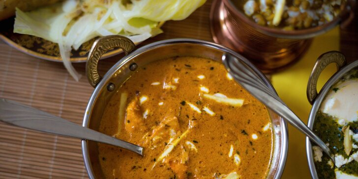 Exotické chutě na talíři: jakékoli indické dobroty v hodnotě 500 či 700 Kč