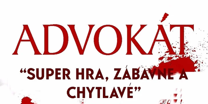 Vyšetřovací úniková hra Advokát a sleva 30 % na další pokoj