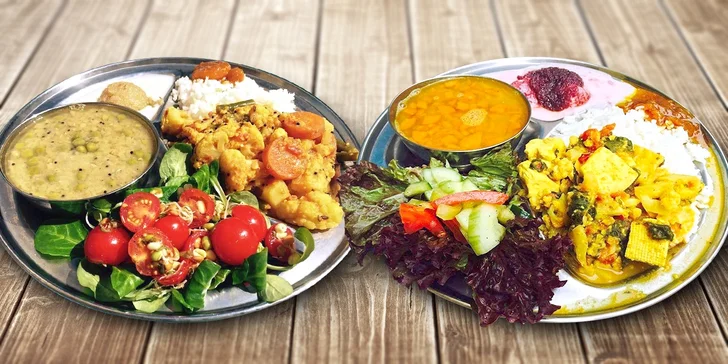 4chodové vegetariánské menu All You Can Eat v indickém stylu