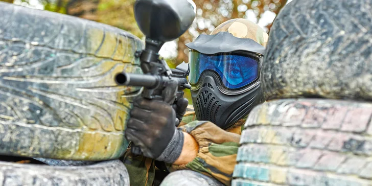 4 hodiny paintballu na 5 venkovních hřištích, 100 ks munice, výbava a nápoj