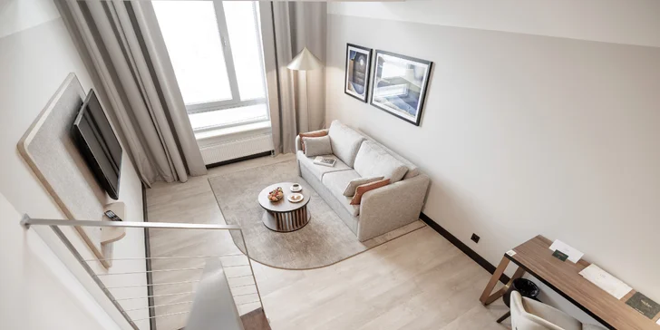Môžete si zvoliť izbu s balkónom aj dvojpodlažný apartmán.