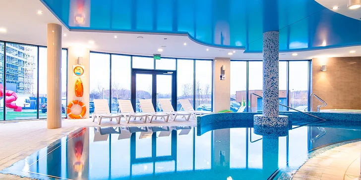 Ve wellness se těšte na bazén, saunu a vířivku. 