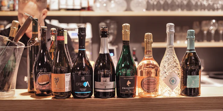 Ochutnáte 7 vzorků prosecca od extra brut po sladké dry.