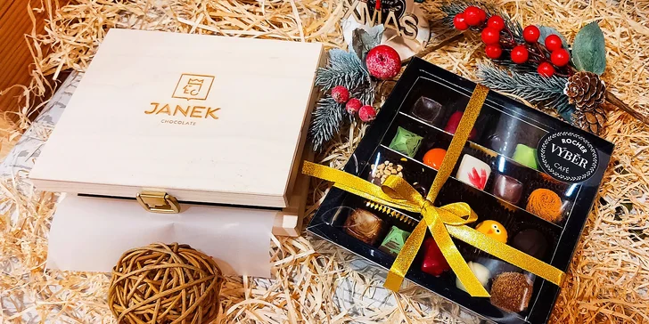 Pralinky a lanýže z čokoládovny Janek v Rocher Café: 10 nebo 20 ks v dárkovém balení