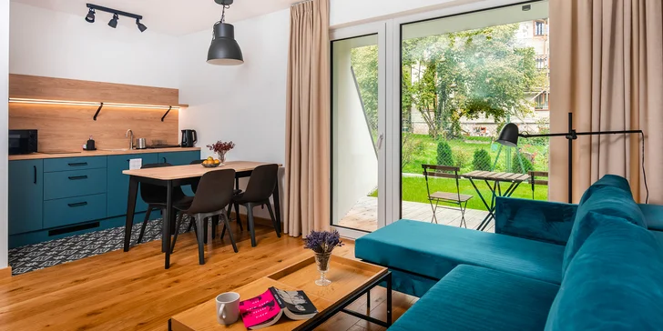 V nabídce rezortu jsou menší apartmány (34 m²) až pro 4 osoby a větší (66 m²) až pro 8 výletníků.