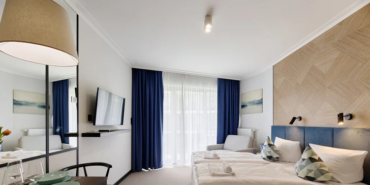 V apartmánech najdete kromě pohodlné postele také televizi a bezplatnou Wi-Fi.