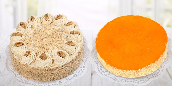 Sladký den není pouhý sen: Vyzvedněte si broskvový nebo oříškový dort