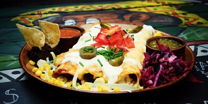 Enchiladas pro dva v mexické restauraci Pancho's