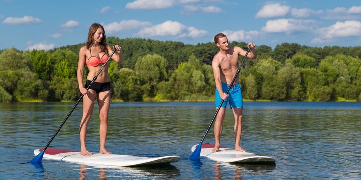 Zapůjčení komplet vybavení na stand-up paddleboarding na 1 hod. i celý den