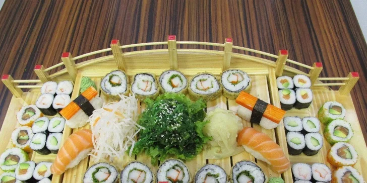 48 kousků fantastického sushi pro dva s polévkou v Sushi Miomi